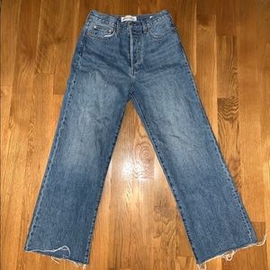 High rise wide leg jeans